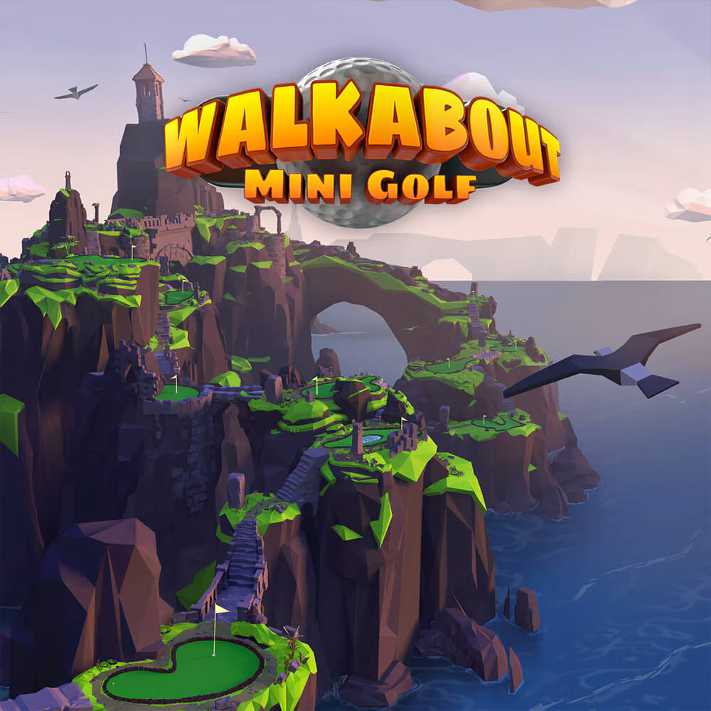 Players enjoying immersive miniature golf courses in Walkabout Mini Golf VR.