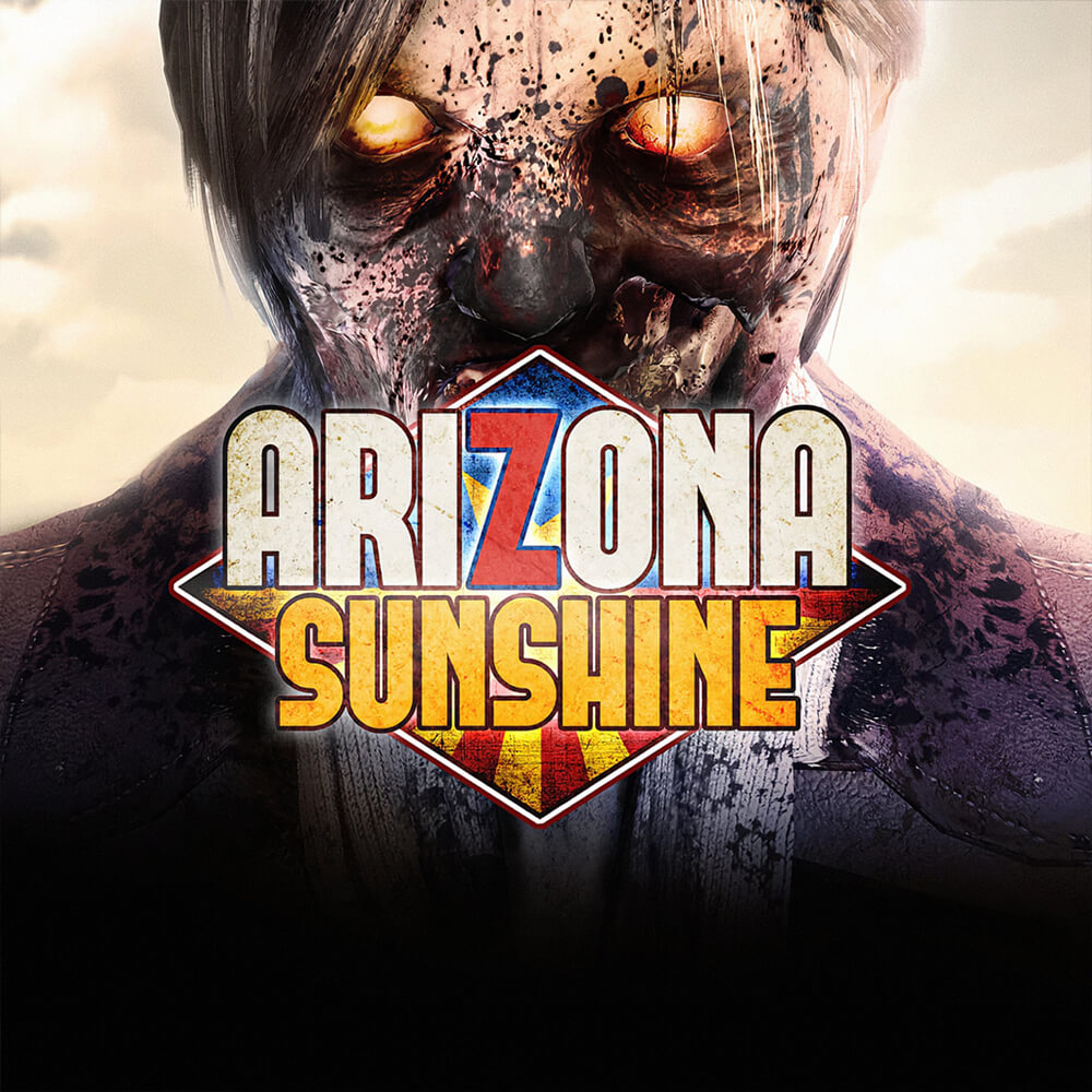 Player fighting zombies in Arizona Sunshine virtual reality adventure.
