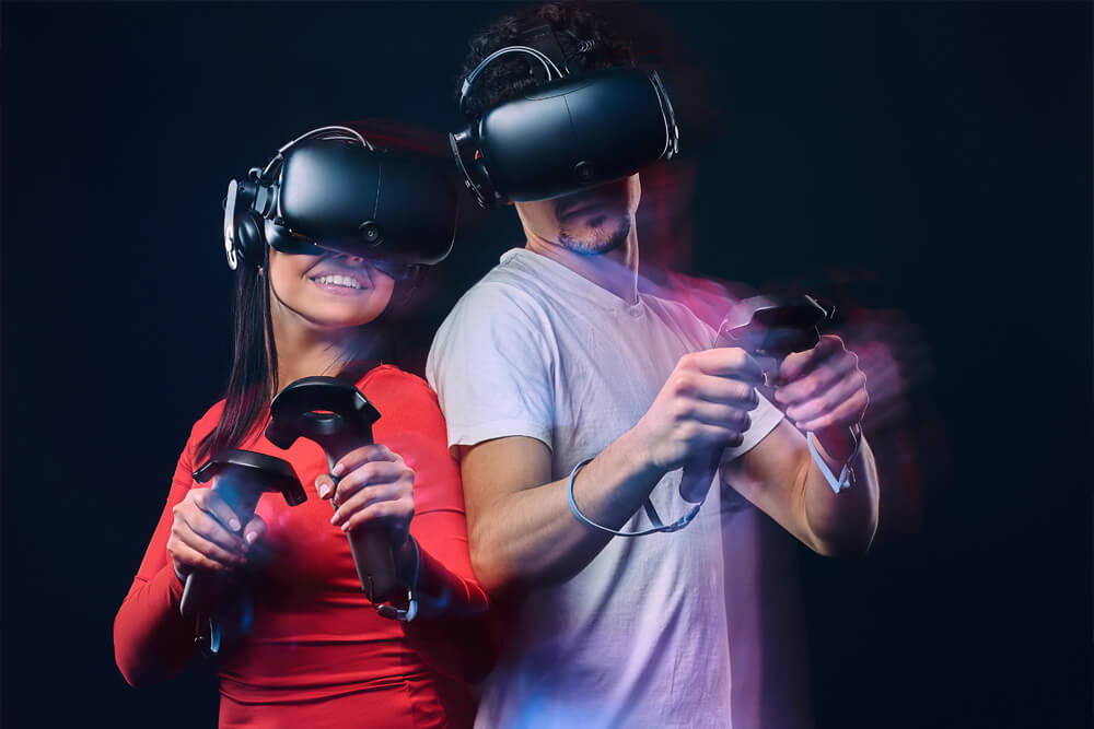 Player enjoying a solo or duo VR session at Zack’s VR Arena in Seneca, SC
